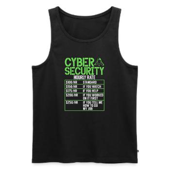 Piratage informatique en cybersécurité - Débardeur bio Premium Homme - noir - Devant - AI Model Male 178 light (178cm)