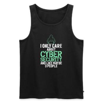 Piratage informatique en cybersécurité - Débardeur bio Premium Homme - noir - Devant - AI Model Male 178 light (178cm)