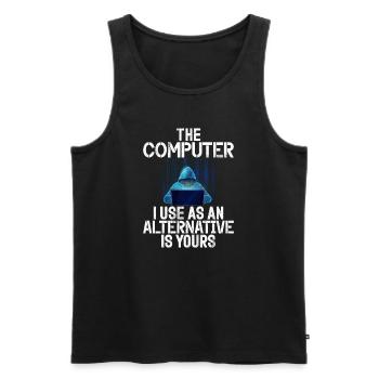 Piratage informatique en cybersécurité - Débardeur bio Premium Homme - noir - Devant - AI Model Male 178 light (178cm)