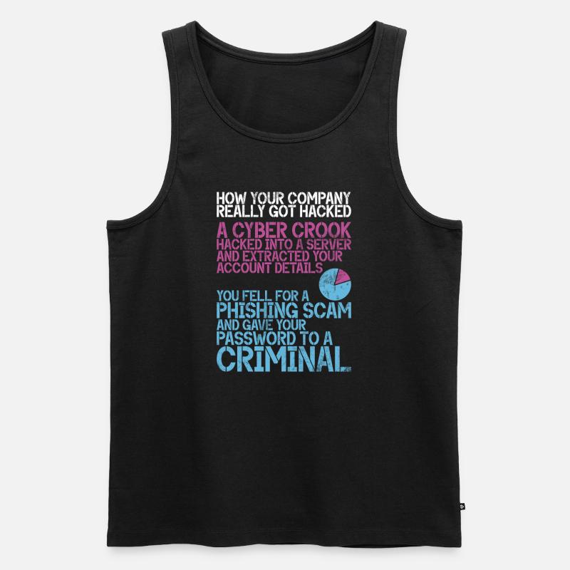 Cyber security hacker hacking - Men's Premium Organic Tank Top - black