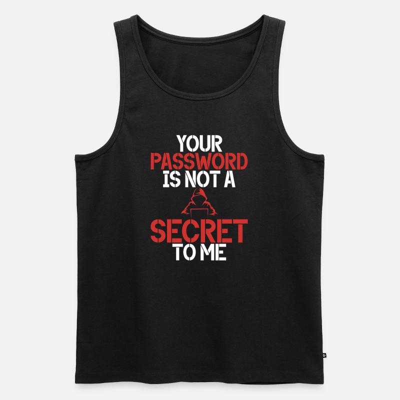 Cyber security hacker hacking - Men's Premium Organic Tank Top - black