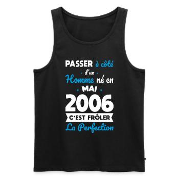 Birthday 18 years old - Born in May 2006 - Men's Premium Organic Tank Top - black - Front - Michal (187cm)