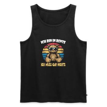 I'm retired, I don't have to bear anything - Men's Premium Organic Tank Top - black - Front - Michal (187cm)