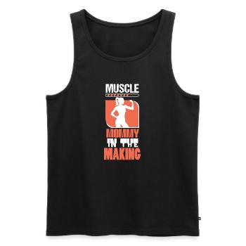 Funny Fitness Gym Pump Muscle Mom In The Herst - Men's Premium Organic Tank Top - black - Front - Michal (187cm)