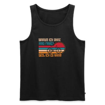 Funny cyclist saying why I don't have a battery - Men's Premium Organic Tank Top - black - Front - Michal (187cm)