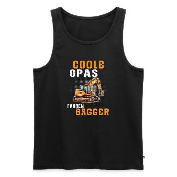 Coole Opas Fahren Bagger - Baggerfahrer Opa - Männer Premium Bio Tank Top - Schwarz - Vorne - Michal (187cm)