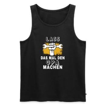 Discover our "Let grandpa do it" - Men's Premium Organic Tank Top - black - Front - Michal (187cm)