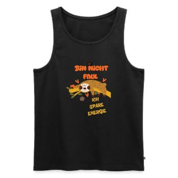 Morning Grouch Chill Sleeping Shirt for Employees - Men's Premium Organic Tank Top - black - Front - Michal (187cm)