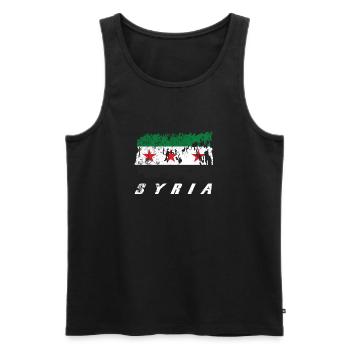 T-shirt vintage drapeau syrien Syrie amour - Débardeur bio Premium Homme - noir - Devant - AI Model Male 178 light (178cm)