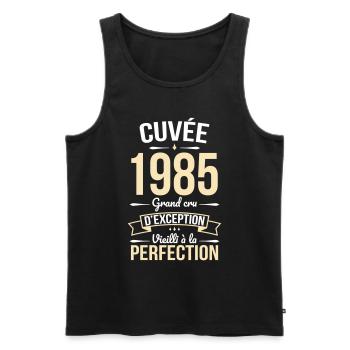 40th Anniversary - 1985 - Humor Gift - Men's Premium Organic Tank Top - black - Front - AI Model Male 178 light (178cm)