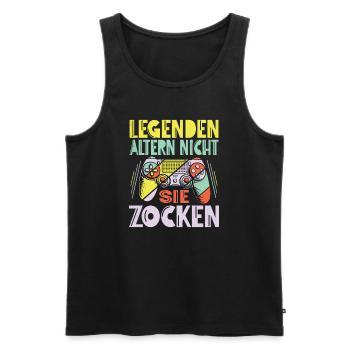 Legends Don't Age They Gamble Gaming T-Shirt - Men's Premium Organic Tank Top - black - Front - Michal (187cm)