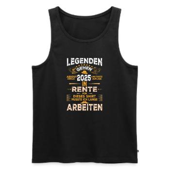 Pensioner a legend to retire in 2025 - Men's Premium Organic Tank Top - black - Front - Michal (187cm)