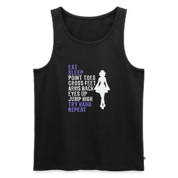 Awesome Girls Irish Dance Gift Eat Sleep Repeat - Débardeur bio Premium Homme - noir - Devant - AI Model Male 178 light (178cm)