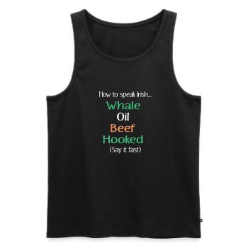 Lustiges, wie man irisches Paddys u. Irland-Geschenk spricht - Männer Premium Bio Tank Top - Schwarz - Vorne - AI Model Male 178 light (178cm)