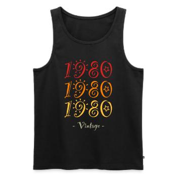 1980 vintage - Men's Premium Organic Tank Top - black - Front - Michal (187cm)