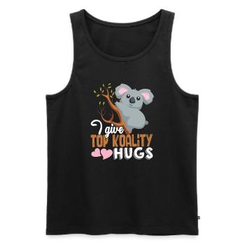 Koala Koala I Give Top Koality Hugs - Men's Premium Organic Tank Top - black - Front - Michal (187cm)