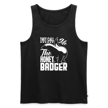 Honey Badger They Call Me the Honey Badger - Men's Premium Organic Tank Top - black - Front - Michal (187cm)