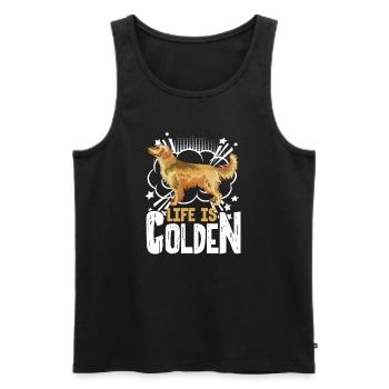 Golden Retriever Life Is Golden - Men's Premium Organic Tank Top - black - Front - AI Model Male 178 light (178cm)