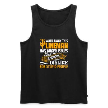 Lineman This Lineman Has Anger Issues - Men's Premium Organic Tank Top - black - Front - Michal (187cm)