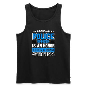 Police Officer Being A Mom Is Priceless - Men's Premium Organic Tank Top - black - Front - Michal (187cm)
