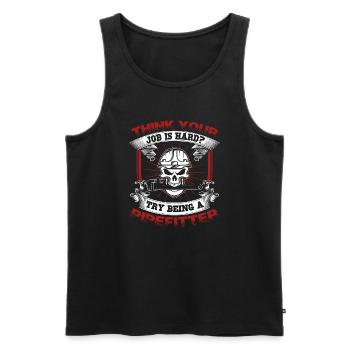 Pipefitter Try Being A Pipefitter - Men's Premium Organic Tank Top - black - Front - AI Model Male 178 light (178cm)