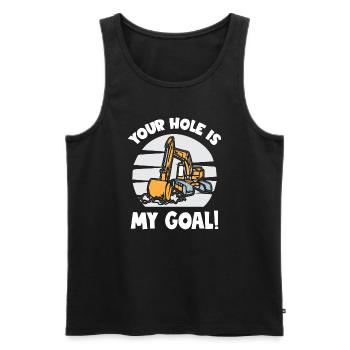 Your Hole Is My Goal Excavator - Men's Premium Organic Tank Top - black - Front - Michal (187cm)