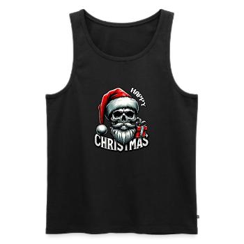 Spooky Santa Claus Skull with Parcel - Men's Premium Organic Tank Top - black - Front - Michal (187cm)