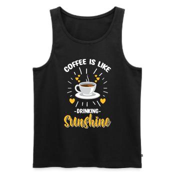 Coffee Bean Caffeine Breakfast - Men's Premium Organic Tank Top - black - Front - AI Model Male 178 light (178cm)