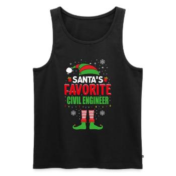 Santa's Favorite Civil Engineer Elf Christmas - Männer Premium Bio Tank Top - Schwarz - Vorne - AI Model Male 178 light (178cm)