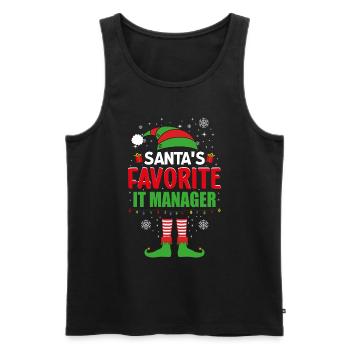 Le père Noël préféré it manager Elf Noël - Débardeur bio Premium Homme - noir - Devant - AI Model Male 178 light (178cm)