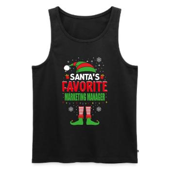 Santa's Favorite Marketing Manager Elf Christmas - Men's Premium Organic Tank Top - black - Front - Michal (187cm)