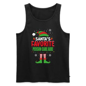 Santa's Favorite Person Care Aide Elf Christmas - Men's Premium Organic Tank Top - black - Front - Michal (187cm)