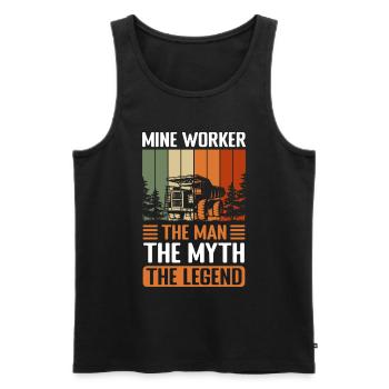 Miner Men Miners Helmet - Men's Premium Organic Tank Top - black - Front - AI Model Male 178 light (178cm)