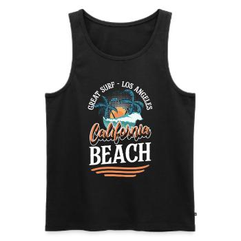 Surf de vagues d’été - Débardeur bio Premium Homme - noir - Devant - AI Model Male 178 light (178cm)