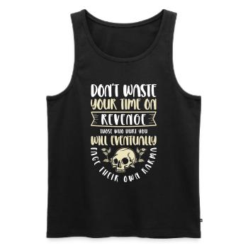Karma Attitude Motivation Spiritual - Men's Premium Organic Tank Top - black - Front - AI Model Male 178 light (178cm)