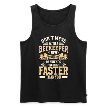 Imker Bienenschwarm Wabe Natur - Männer Premium Bio Tank Top - Schwarz - Vorne - Michal (187cm)