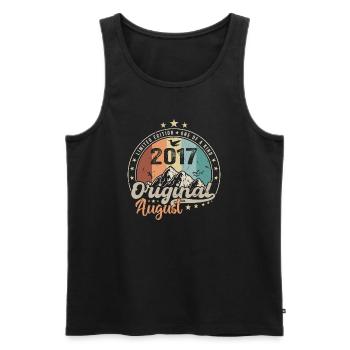August 2017 Birthday Gift August 2017 Vintage - Men's Premium Organic Tank Top - black - Front - Michal (187cm)