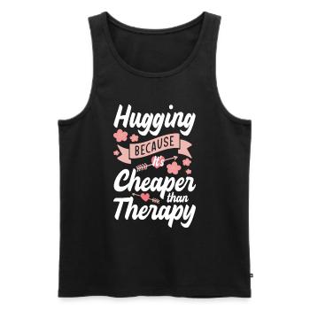 Cuddling girlfriend - Men's Premium Organic Tank Top - black - Front - AI Model Male 178 light (178cm)