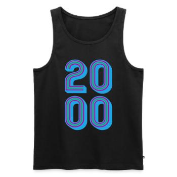 2000 Geburtsjahr | Farben änderbar - Männer Premium Bio Tank Top - Schwarz - Vorne - AI Model Male 178 light (178cm)