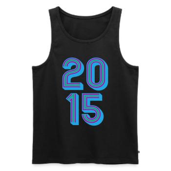 2015 Geburtsjahr | Farben änderbar - Männer Premium Bio Tank Top - Schwarz - Vorne - Michal (187cm)
