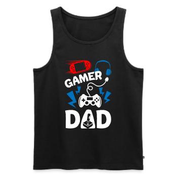 Gamer Dad - Männer Premium Bio Tank Top - Schwarz - Vorne - Michal (187cm)