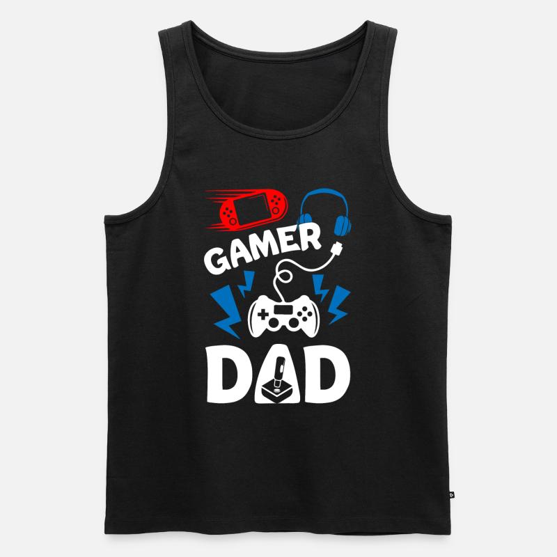 Gamer Dad - Männer Premium Bio Tank Top - Schwarz