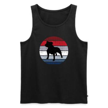 Staffy Breed Dog Retro Animal Staffordshire Bull - Men's Premium Organic Tank Top - black - Front - Michal (187cm)