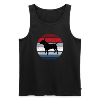Bull Terrier Breed Dog Retro Funny Animal - Men's Premium Organic Tank Top - black - Front - Michal (187cm)