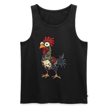 Hahn Halloween Lustig Zombie - Männer Premium Bio Tank Top - Schwarz - Vorne - AI Model Male 178 light (178cm)
