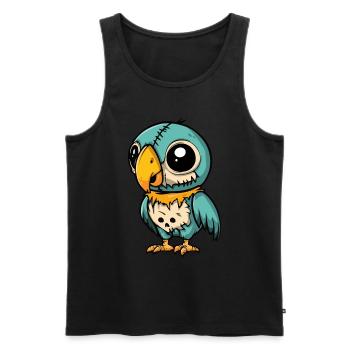 Papagai Halloween Lustig Zombie - Männer Premium Bio Tank Top - Schwarz - Vorne - Michal (187cm)