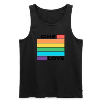 LGBTQ Un amour - Débardeur bio Premium Homme - noir - Devant - Michal (187cm)