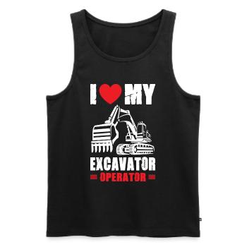 I Love Excavator Operator - Men's Premium Organic Tank Top - black - Front - Michal (187cm)