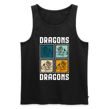 Fantasy Mythologie Stärke Tattoo - Männer Premium Bio Tank Top - Schwarz - Vorne - Michal (187cm)