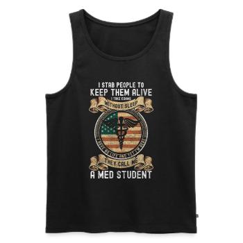 Student Money Medicine - Men's Premium Organic Tank Top - black - Front - AI Model Male 178 light (178cm)